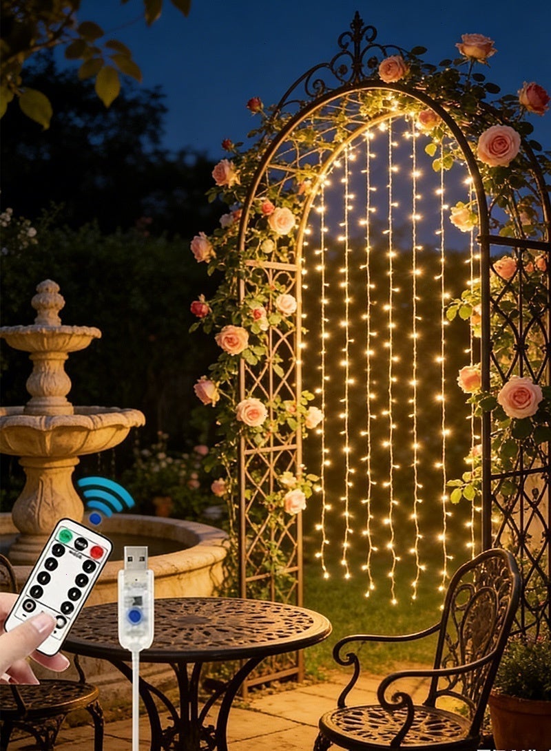 Yoawllty Ramadan Lights, Ramadan Decorations, Ramadan Curtain String Hanging LED Lights for Home Wall Outdoor Indoor Backdrop Window(6.5 * 6.5ft) - Image 3